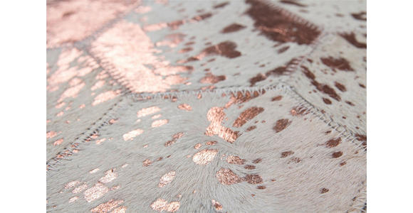 FLACHWEBETEPPICH 80/150 cm Spark 210 Elfenbein / Chrom Creme, Roségold  - Roségold/Creme, Design, Leder/Textil (80/150cm) - Novel