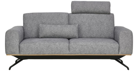 3-SITZER-SOFA Struktur Grau  - Schwarz/Grau, Design, Holz/Textil (196/85-104/95cm) - Novel