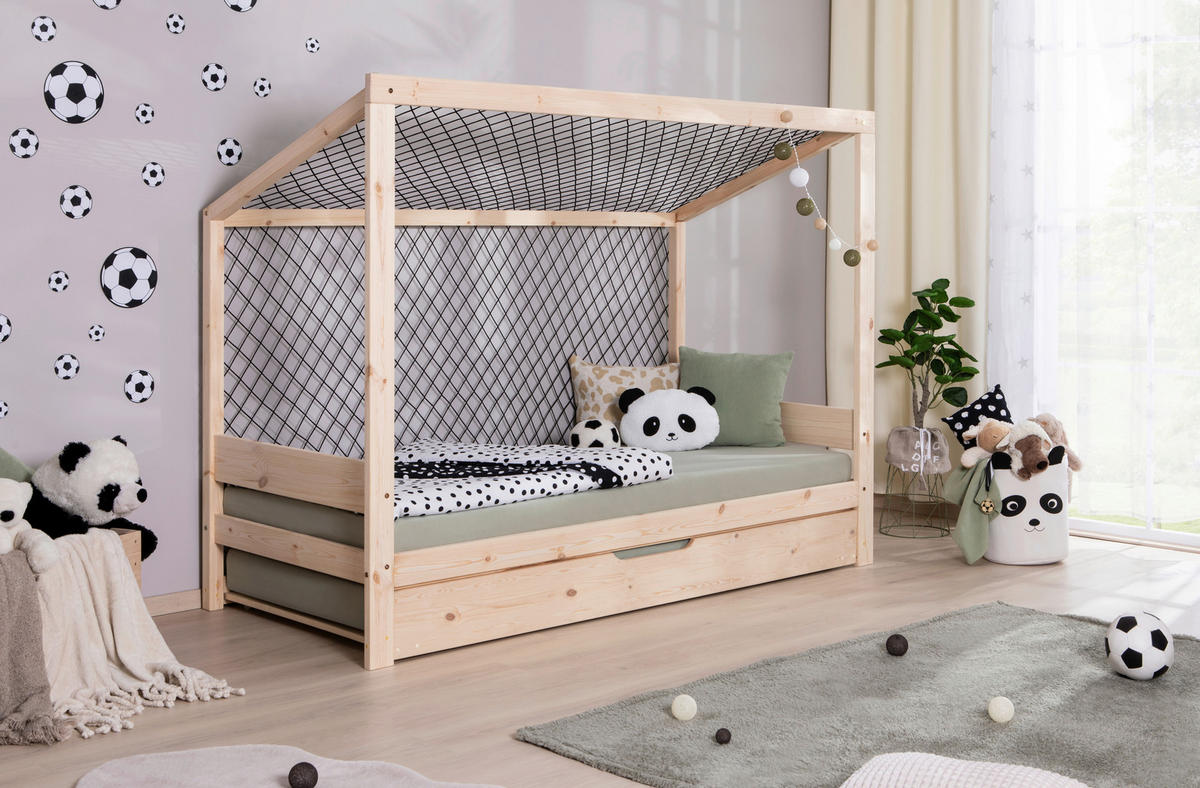 AUSZIEHBETT 90/200 cm  in Naturfarben  - Naturfarben, MODERN, Holz/Textil (90/200cm) - MID.YOU