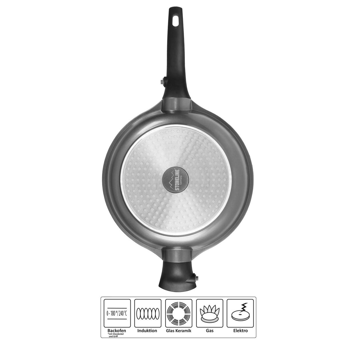 SCHMORPFANNE 28 cm  - Anthrazit, Basics, Glas/Metall (28cm) - Stoneline