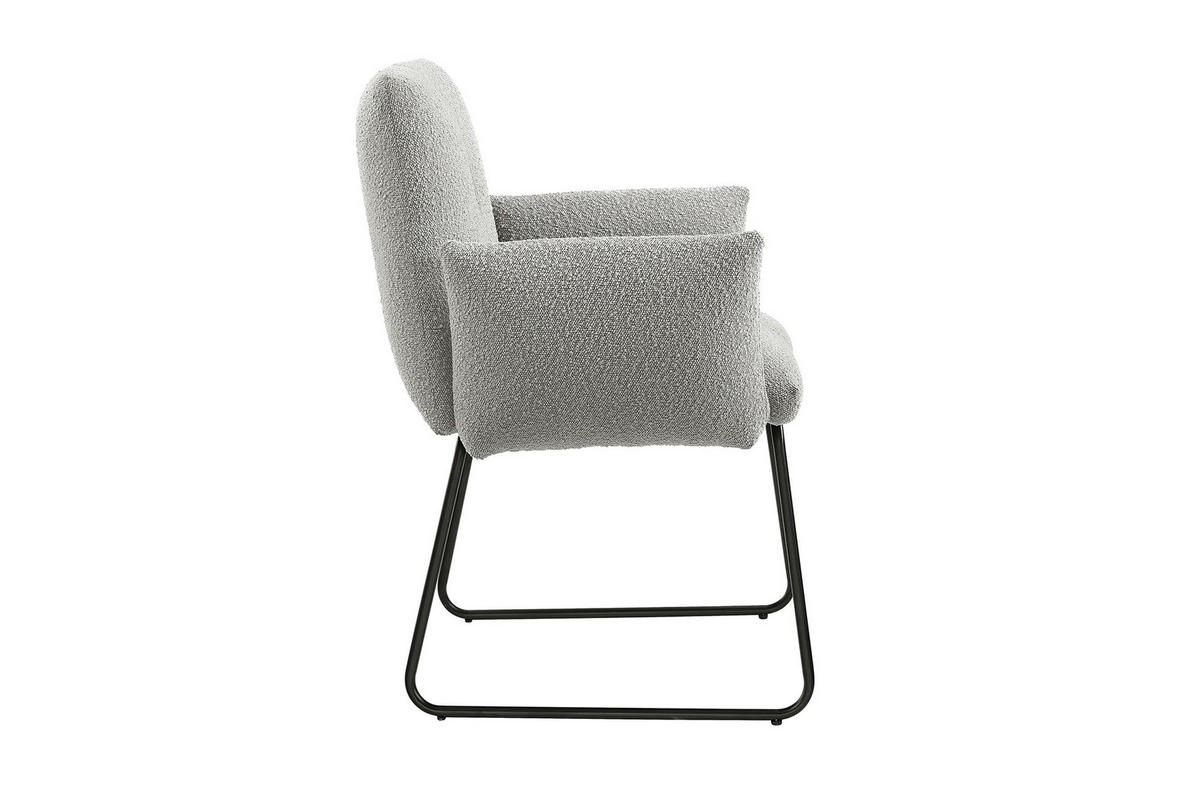 ŽIDLE S PODRUČKAMI, buklé, světle šedá - černá/světle šedá, Moderní, kov/textil (73,5/87/64,5cm) - Livetastic