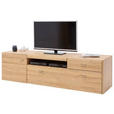 LOWBOARD  in 205/55/52 cm  - Eichefarben/Silberfarben, KONVENTIONELL, Holzwerkstoff/Metall (205/55/52cm) - Cantus