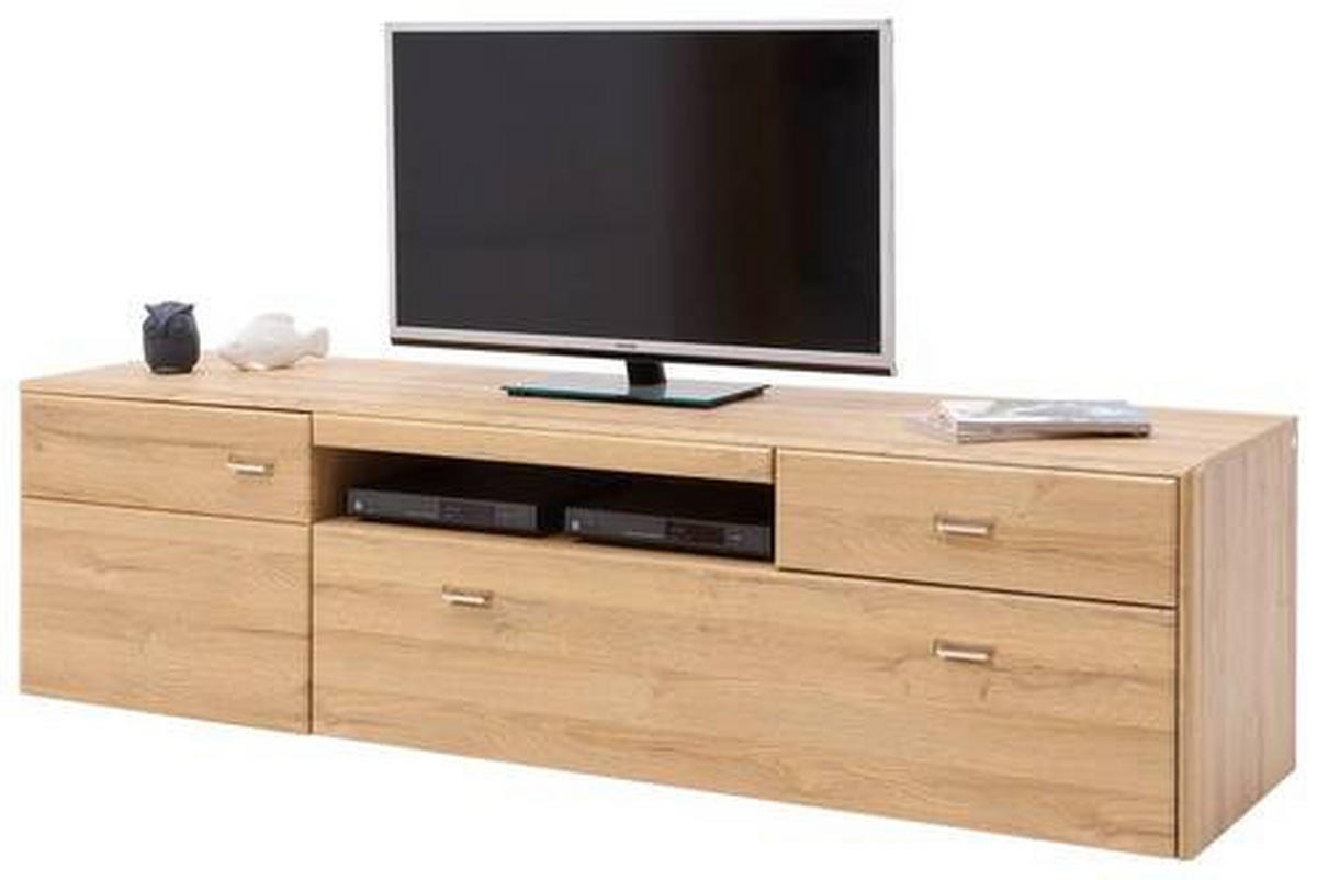 LOWBOARD Eichefarben  205/55/52 cm  - Eichefarben/Silberfarben, Konventionell, Holzwerkstoff/Metall (205/55/52cm) - Cantus