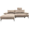 ECKSOFA  in Webstoff Beige  192/260 cm  - Beige/Schwarz, Design, Textil/Metall (192/260cm) - MID.YOU