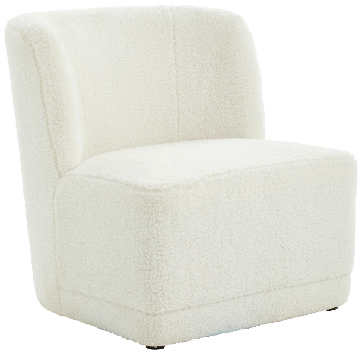 SESSEL Bouclé Weiß    - Weiß, MODERN, Holz/Textil (64/71/73cm) - Livetastic