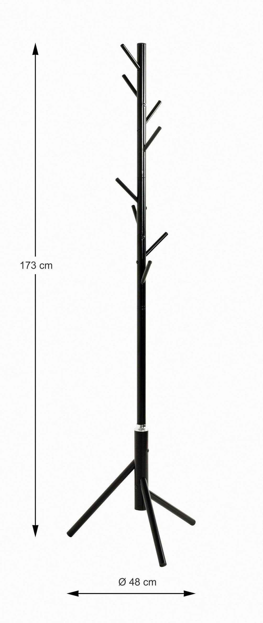 ŠATNÍ STOJAN - černá, Moderní, kov (48/173/48cm)