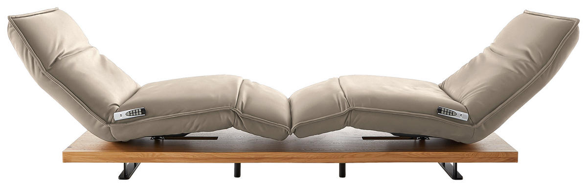 2-SITZER-SOFA in Leder Ecru  - Ecru/Eichefarben, Natur, Leder/Holz (240/63/115cm) - Koinor