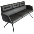 SITZBANK 200/91/70 cm Echtleder Schwarz  - Schwarz, Design, Leder/Metall (200/91/70cm) - Dieter Knoll