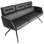 SITZBANK 200/91/70 cm Echtleder Schwarz  - Schwarz, Design, Leder/Metall (200/91/70cm) - Dieter Knoll
