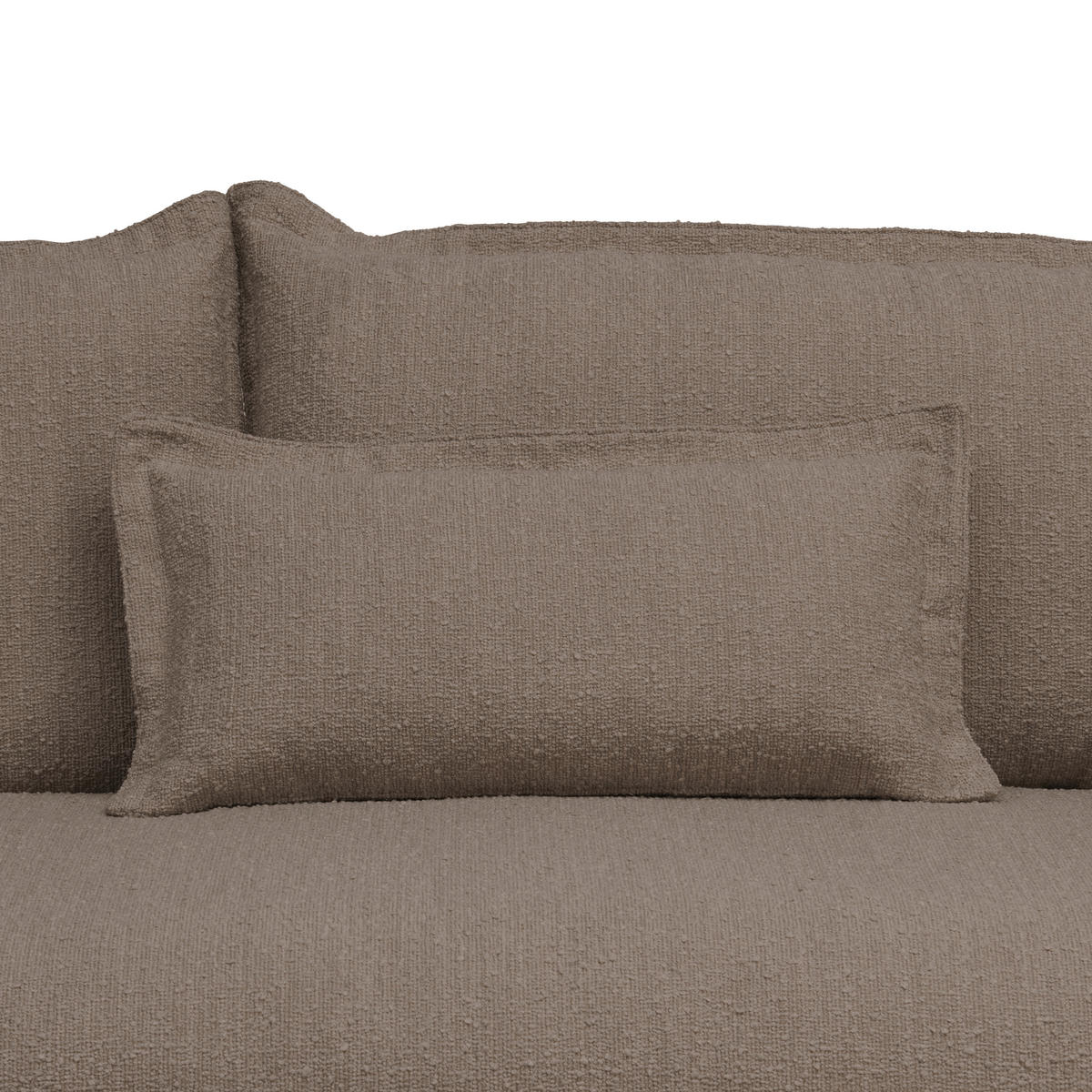 HUSSEN-SOFA in Flachgewebe, Bouclé Braun  - Braun, Trend, Textil/Metall (195/82/98cm) - Livetastic