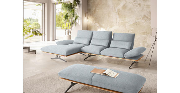 ECKSOFA in Flachgewebe Hellgrau 159/314 cm - Hellgrau/Schwarz, Design, Holz/Textil (159/314cm) - Dieter Knoll
