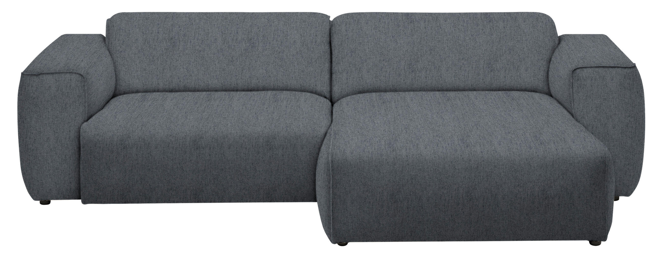 ECKSOFA in Webstoff Dunkelgrau  265/171 cm  - Dunkelgrau/Schwarz, Design, Kunststoff/Textil (265/171cm) - home24