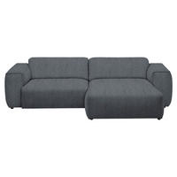 ECKSOFA in Webstoff Dunkelgrau  265/171 cm  - Dunkelgrau/Schwarz, Design, Kunststoff/Textil (265/171cm) - home24