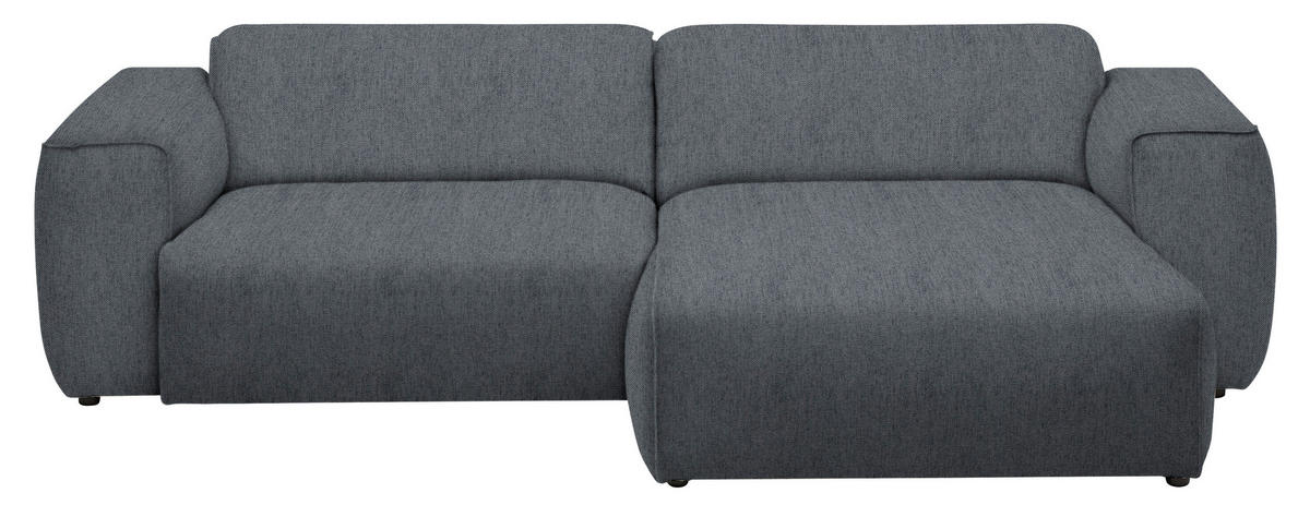 ECKSOFA in Webstoff Dunkelgrau  265/171 cm  - Dunkelgrau/Schwarz, Design, Kunststoff/Textil (265/171cm) - home24