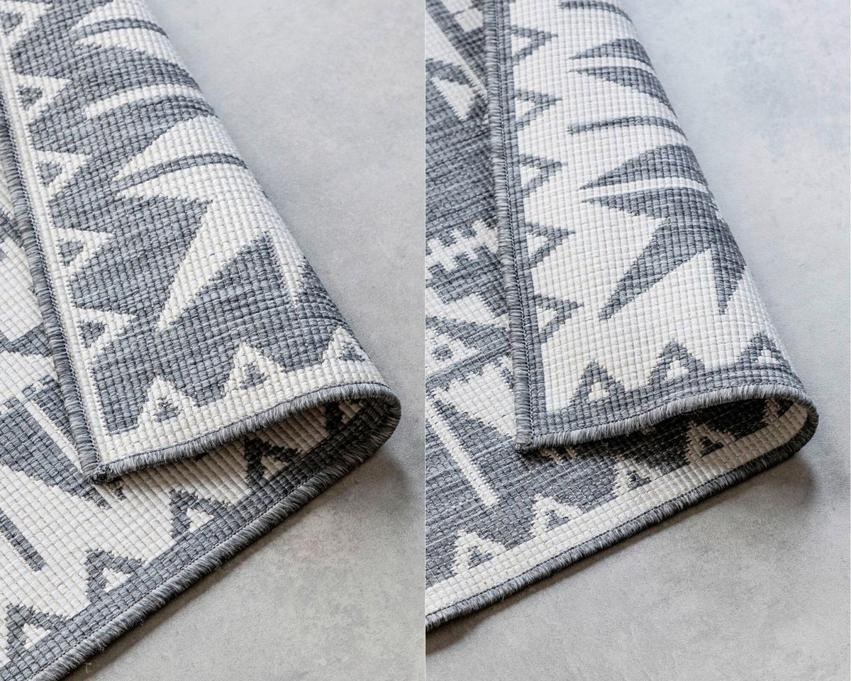 OUTDOORTEPPICH 200/290 cm Gemini Silberfarben, Weiß  - Silberfarben/Weiß, Design, Kunststoff/Textil (200/290cm) - Elle Decoration