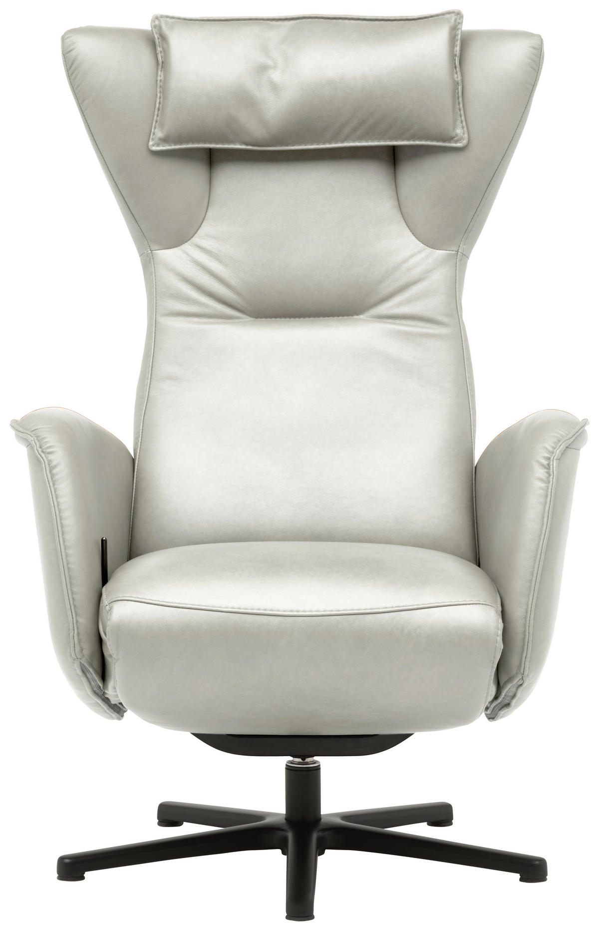 RELAXSESSEL Leder Silberfarben  - Silberfarben/Schwarz, Design, Leder/Metall (75/106/86cm) - Valdera