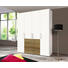 DREHTÜRENSCHRANK in Weiß, Eichefarben - Eichefarben/Alufarben, Design, Holzwerkstoff/Metall (200/236/58cm) - Hom`in DREHTÜRENSCHRANK in Weiß, Eichefarben - Eichefarben/Alufarben, Design, Holzwerkstoff/Metall (200/236/58cm) - Hom`in