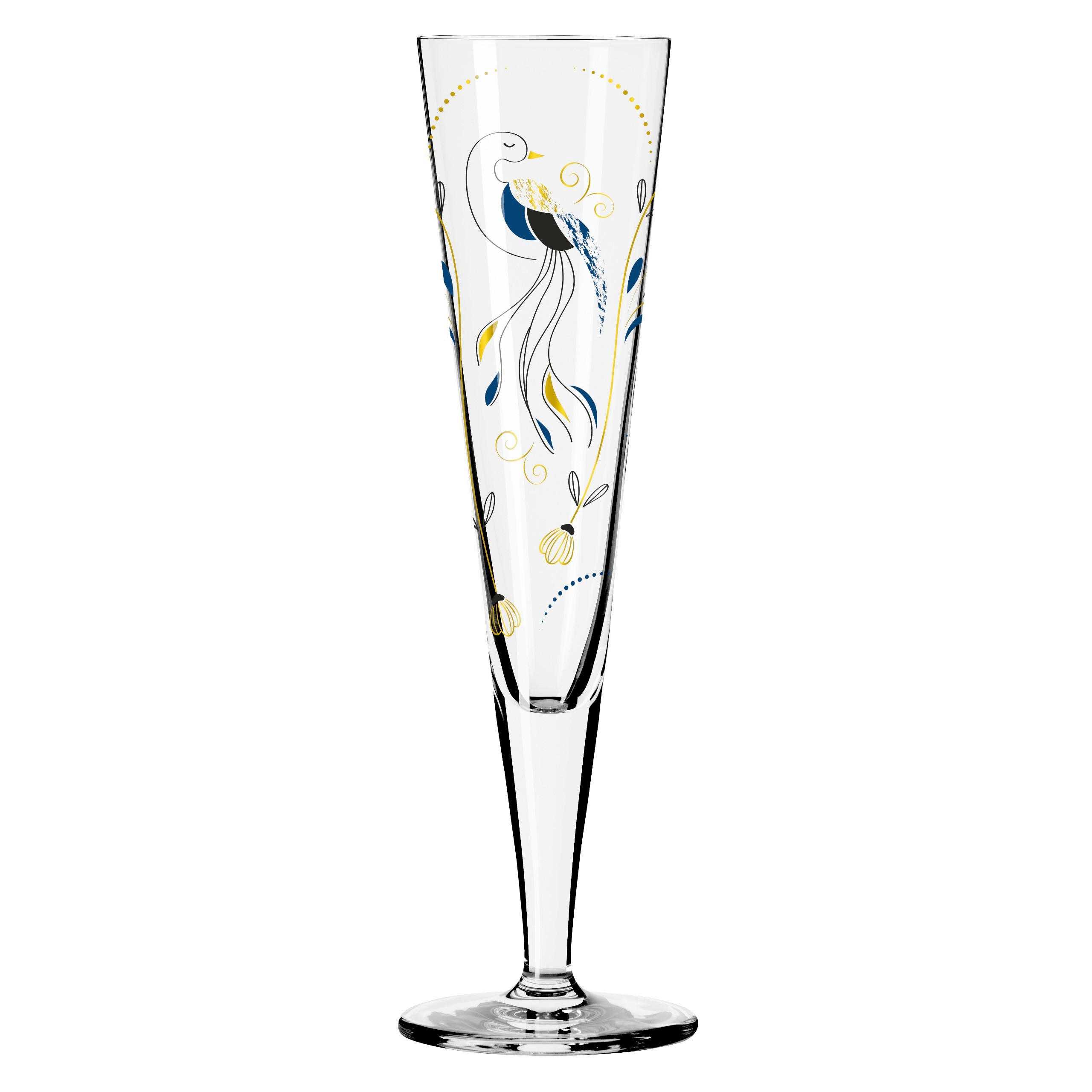 CHAMPAGNERGLAS 205 ml  - Blau/Goldfarben, Trend, Glas (7,2/24/7,2cm) - Ritzenhoff