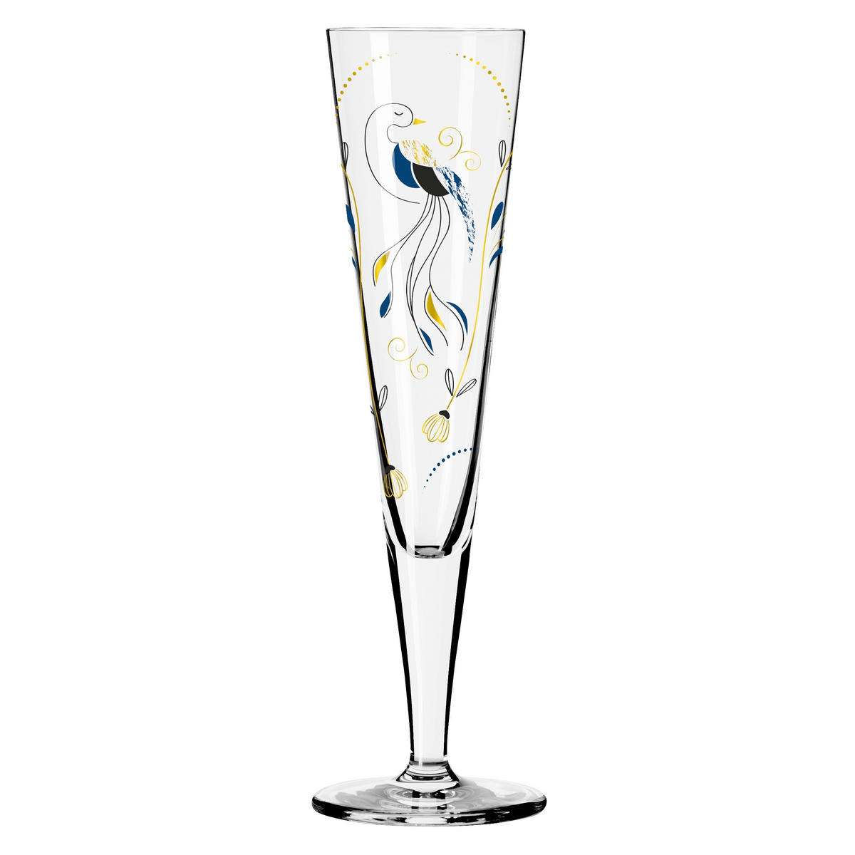 CHAMPAGNERGLAS 205 ml  - Blau/Goldfarben, Trend, Glas (7,2/24/7,2cm) - Ritzenhoff