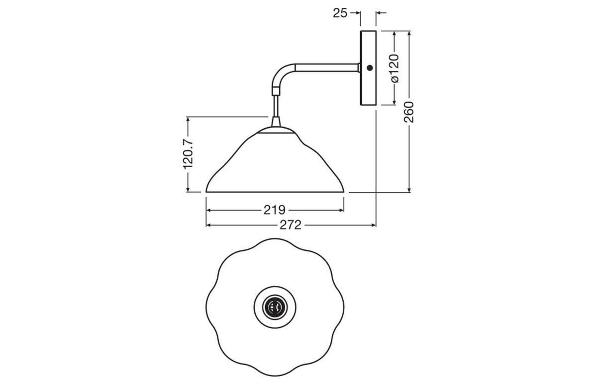 WANDLEUCHTE 21,9/27,2/26 cm   - KONVENTIONELL, Papier/Metall (21,9/27,2/26cm) - Ledvance
