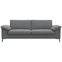 2,5-SITZER Flachgewebe Grau  - Schwarz/Alufarben, Design, Textil/Metall (208/84,5/92cm) - Livetastic
