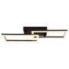 LED-DECKENLEUCHTE 61,5/19,5/9,3 cm   - Klar/Schwarz, Design, Kunststoff/Metall (61,5/19,5/9,3cm) - Globo