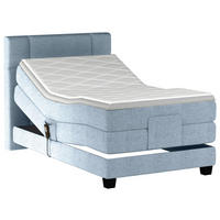 BOXSPRINGBETT 90/200 cm  in Hellblau  - Schwarz/Hellblau, KONVENTIONELL, Holz/Kunststoff (90/200cm) - Esposa