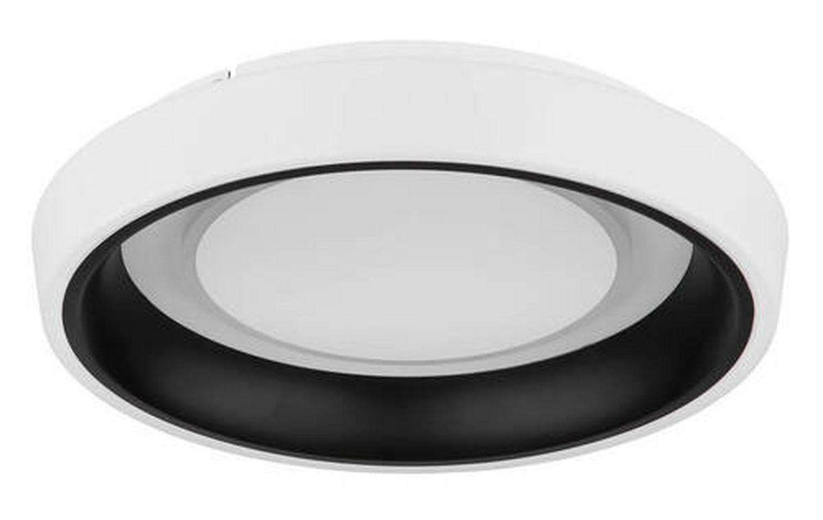 STROPNÍ LED SVÍTIDLO, 50/9,5 cm  - černá/opál, Design, kov/plast (50/9,5cm)
