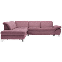 ECKSOFA in Webstoff Rot  - Rot/Alufarben, Design, Textil/Metall (260/319cm) - Beldomo Style