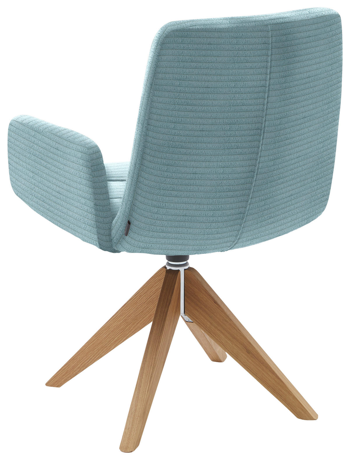 ARMLEHNSTUHL  in Cord  - Naturfarben/Hellblau, Design, Holz/Textil (61/88/66cm) - Dieter Knoll