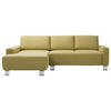 ECKSOFA in Chenille Grün  160/248 cm  - Alufarben/Grün, Design, Textil/Metall (160/248cm) - Sedda