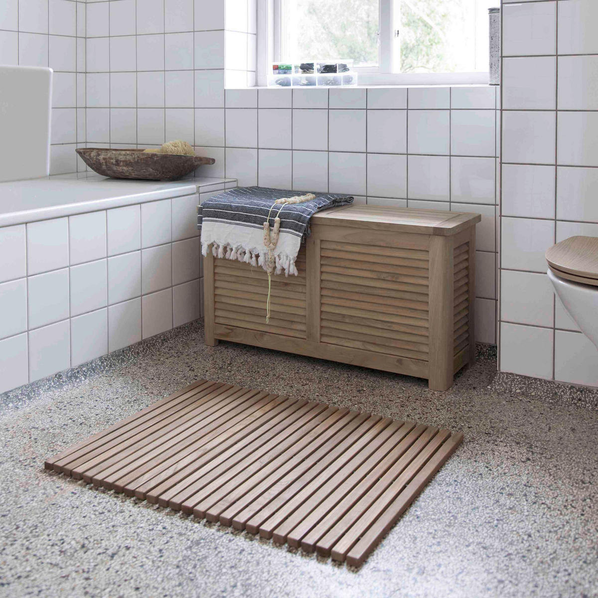TRUHE in Holz 90/48/30 cm  - Teakfarben, ROMANTIK / LANDHAUS, Holz (90/48/30cm) - MID.YOU