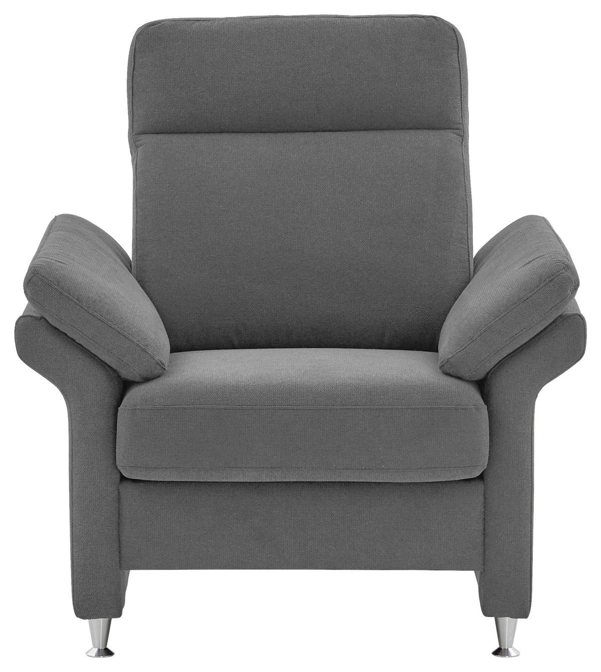 FERNSEHSESSEL in Flachgewebe Grau  - Alufarben/Grau, Modern, Textil/Metall (96/103/89cm) - Pure Home Comfort
