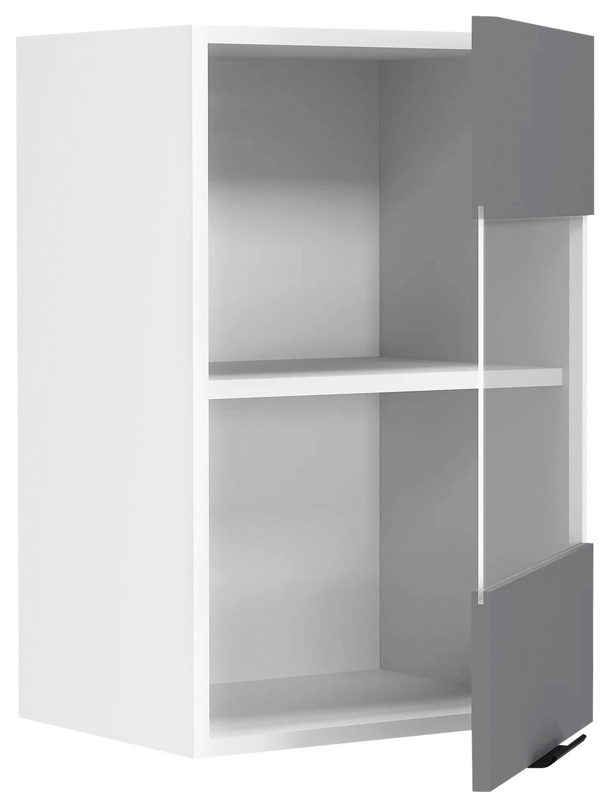KÜCHENOBERSCHRANK 40/60/31 cm  in Anthrazit, Weiss  - Weiss/Anthrazit, Trend, Glas/Holzwerkstoff (40/60/31cm) - MID.YOU