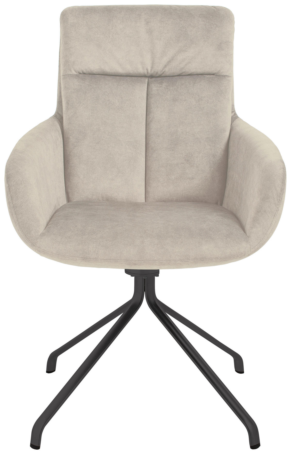 ARMLEHNSTUHL  in Stahl Velours  - Sandfarben/Anthrazit, Design, Textil/Metall (61/90/64cm) - Venjakob