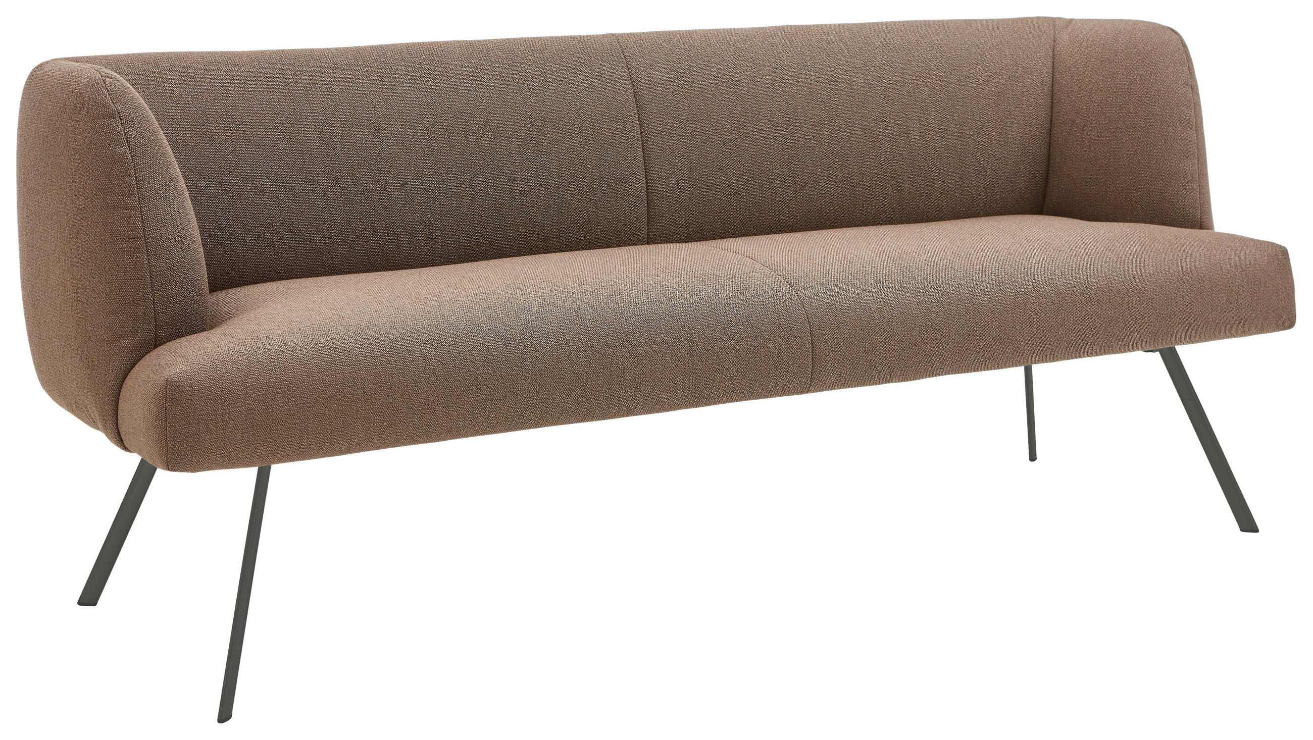 SITZBANK 200/87/64 cm Webstoff Anthrazit, Braun  - Anthrazit/Braun, Design, Textil/Metall (200/87/64cm) - Venjakob