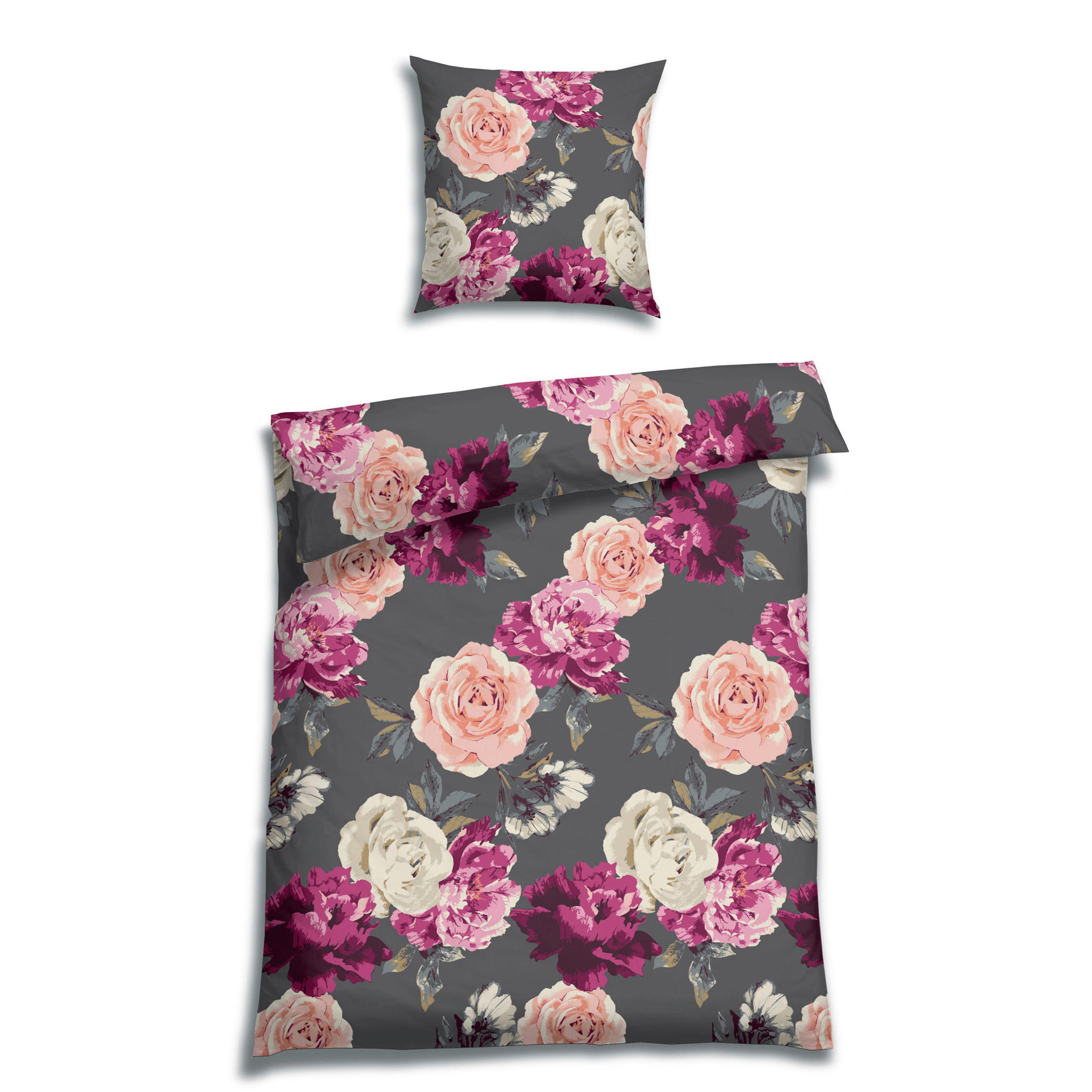 BETTWÄSCHE Renforcé 155/220 cm  - Dunkelgrau, Basics, Textil (155/220cm) - Florella