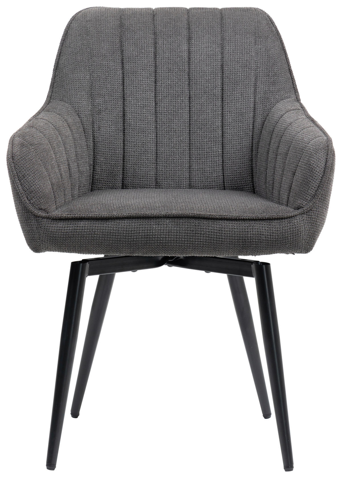 ARMLEHNSTUHL  Sitzfläche 180° drehbar   - Anthrazit/Schwarz, MODERN, Textil/Metall (63/83/63cm) - Livetastic