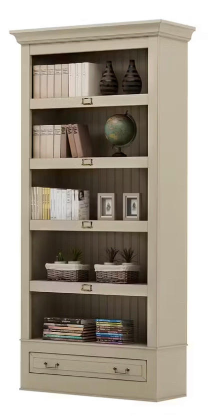 REGAL Pinie massiv Elfenbein  - Elfenbein/Bronzefarben, LIFESTYLE, Holz/Metall (117/238,5/46,5cm) - Livetastic