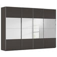 SCHWEBETÜRENSCHRANK  in Graphitfarben  - Chromfarben/Graphitfarben, Design, Glas/Holzwerkstoff (316/223/68cm) - Novel