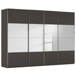 SCHWEBETÜRENSCHRANK  in Graphitfarben  - Chromfarben/Graphitfarben, Design, Glas/Holzwerkstoff (316/223/68cm) - Novel