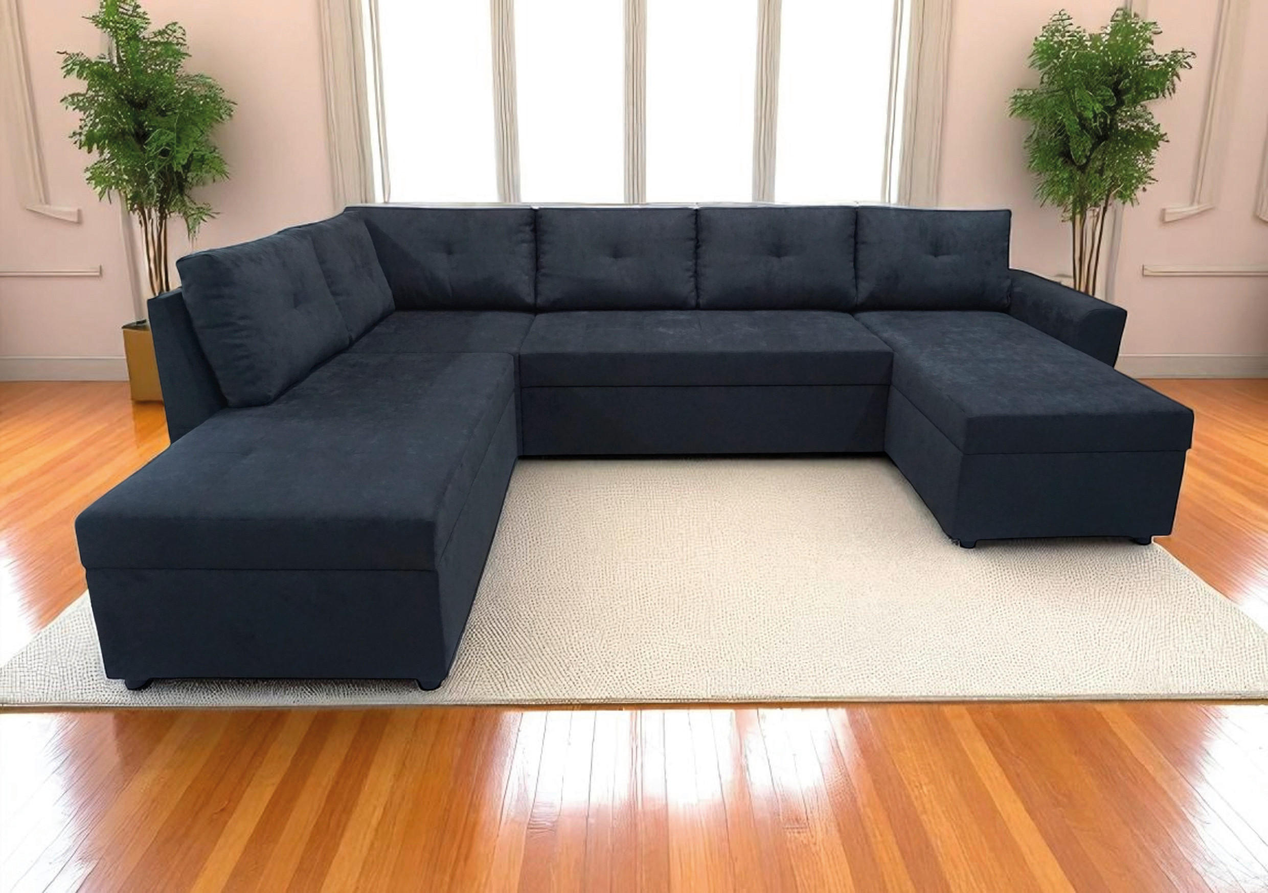 WOHNLANDSCHAFT TERMOLI in Jacquard Anthrazit  - Anthrazit/Schwarz, Design, Kunststoff/Textil (212/297/155cm) - MID.YOU