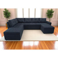 WOHNLANDSCHAFT TERMOLI in Jacquard Anthrazit  - Anthrazit/Schwarz, Design, Kunststoff/Textil (212/297/155cm) - MID.YOU