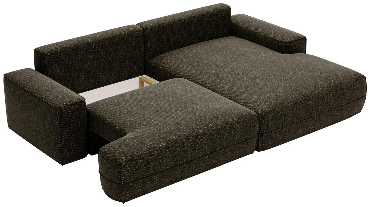 ECKSOFA in Struktur Schwarz  - Schwarz, Design, Kunststoff/Textil (272/156cm) - Livetastic