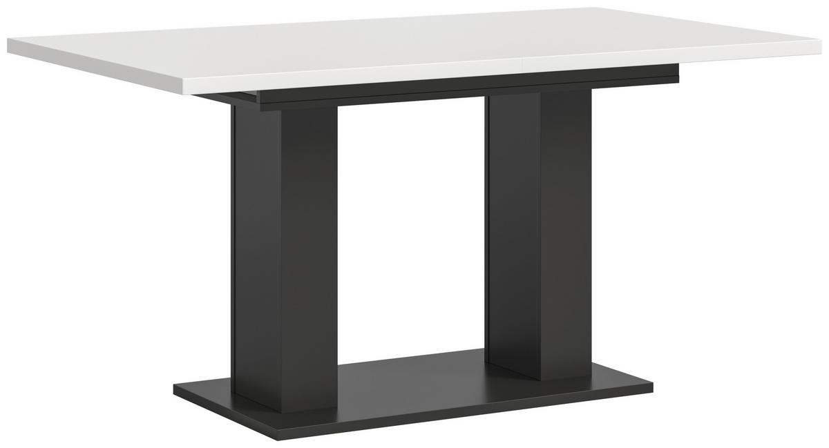 AUSZIEHTISCH Weiß rechteckig  ausziehbar  - Weiß/Grau, KONVENTIONELL, Holzwerkstoff (150-190/90/76cm) - MID.YOU