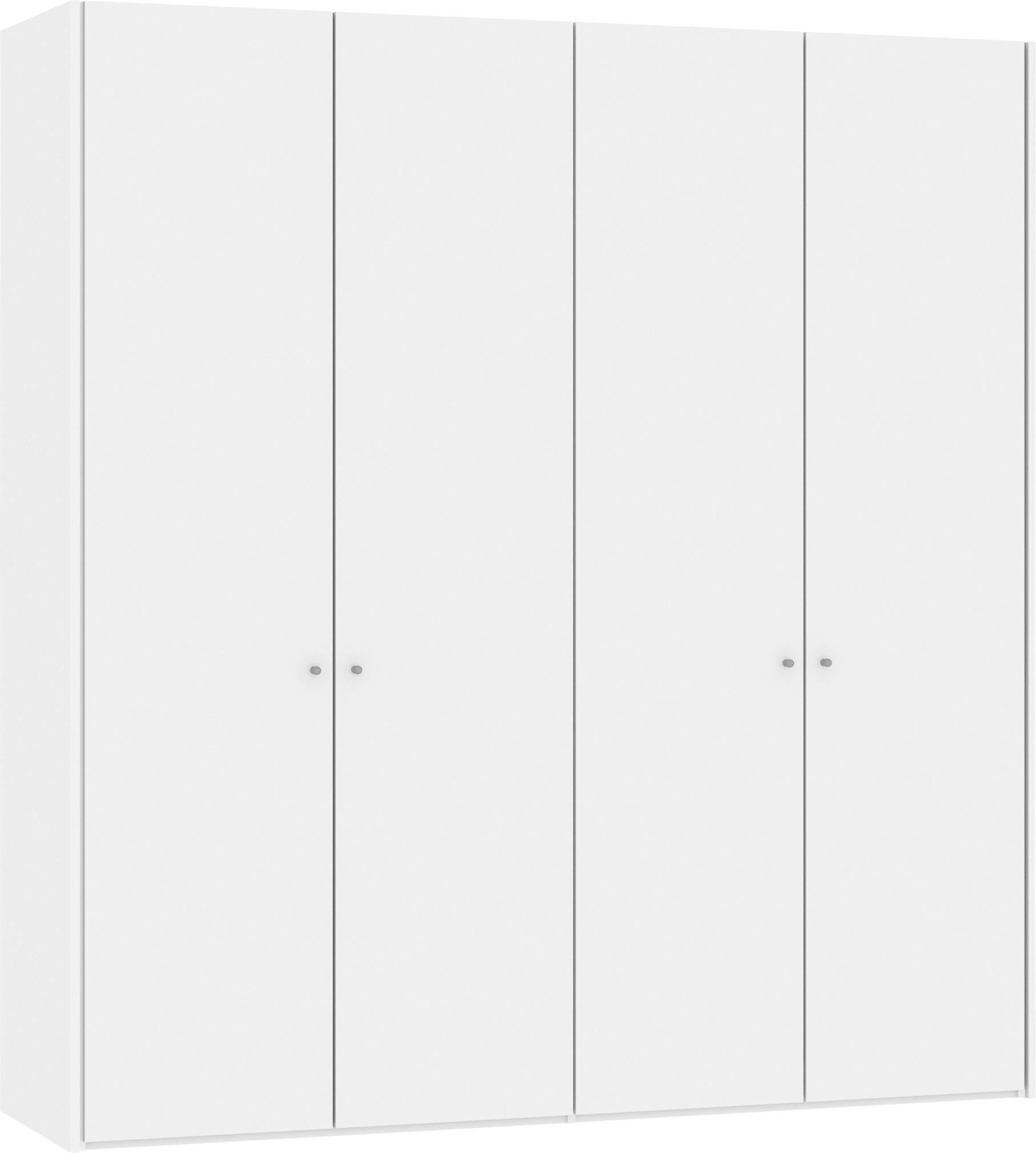 FALTTÜRENSCHRANK  in Weiß  - Silberfarben/Weiß, Design, Glas/Holzwerkstoff (205,1/220/58,5cm) - Jutzler