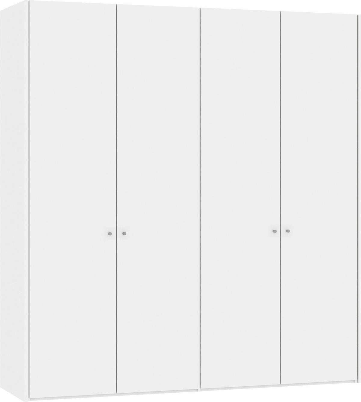 FALTTÜRENSCHRANK  in Weiß  - Silberfarben/Weiß, Design, Glas/Holzwerkstoff (205,1/220/58,5cm) - Jutzler