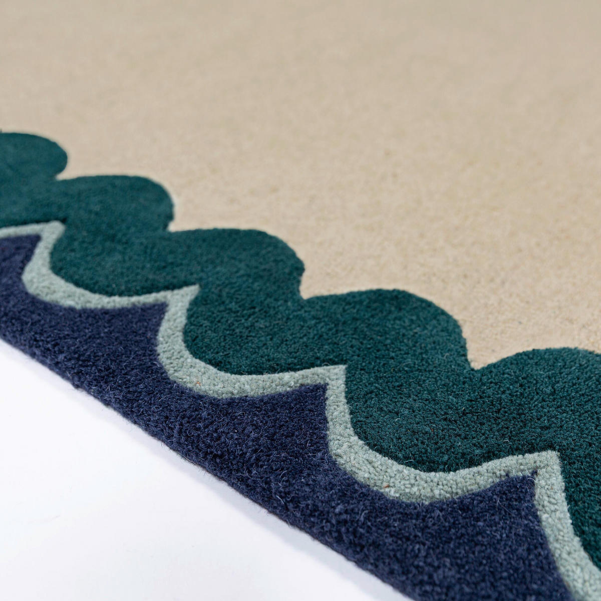WOLLTEPPICH 160/160 cm Wiggle Petrol rund  - Petrol, Basics, Textil (160/160cm) - Flair Rugs