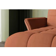 ECKSOFA Rostfarben Flachgewebe Rücken echt, Kopfteilverstellung, Sitztiefenverstellung  - Rostfarben/Schwarz, KONVENTIONELL, Textil/Metall (175/272cm) - Carryhome