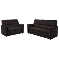 SITZGARNITUR Mikrofaser Dunkelgrau  - Dunkelgrau/Alufarben, KONVENTIONELL, Textil/Metall (192/96/89cm) - Beldomo Comfort